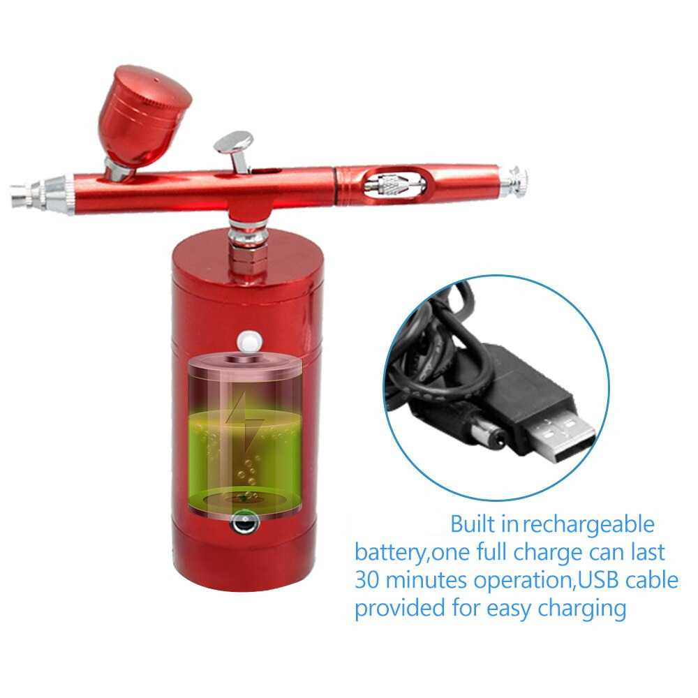 Mini Air Compressor Airbrush Painting Art Spray Gun Portable Rechargeable Air Brush