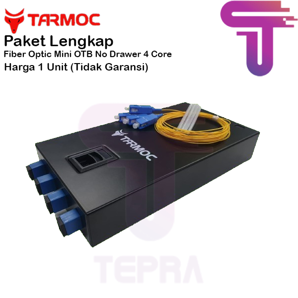 Tarmoc Fiber Optic mini OTB 4 Core SC|Roset FO Besi 4C Lengkap Komplit