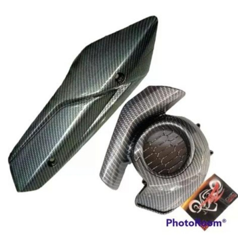 Tutup Kipas Karbon Plus Tutup Knalpot Karbon Mio M3 Mio Z Mio 125 Mio S X-Ride New Kualitas Terbaik