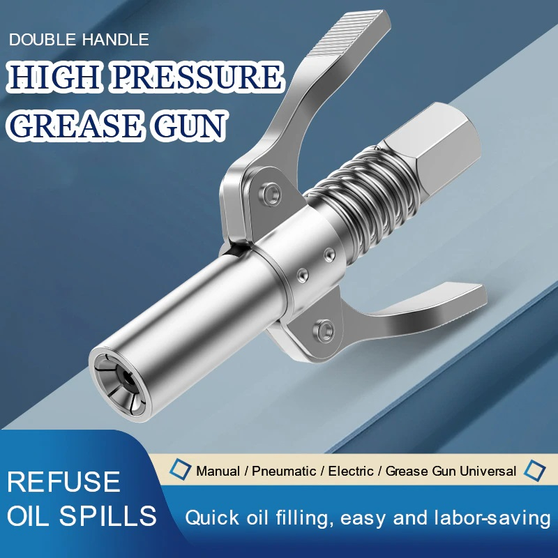 Alat Aplikasi Minyak Gemuk Grease Gun Dengan Handle Ganda Dengan Selang Yang Serasi Grease Coupler Heavy Duty