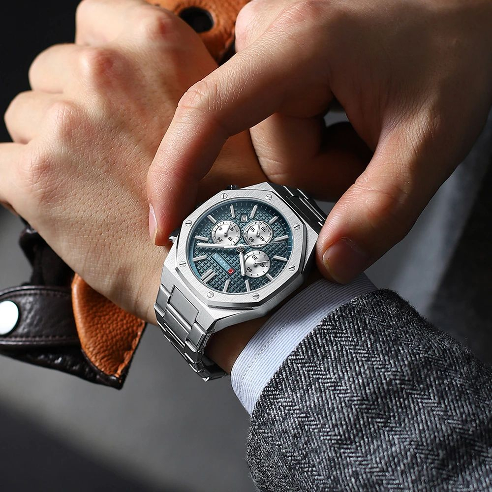 CURREN 8440 Jam Tangan Pria Analog Stainless Steel Chronograph Aktif Luminous Hand WATCHKITE WKOS