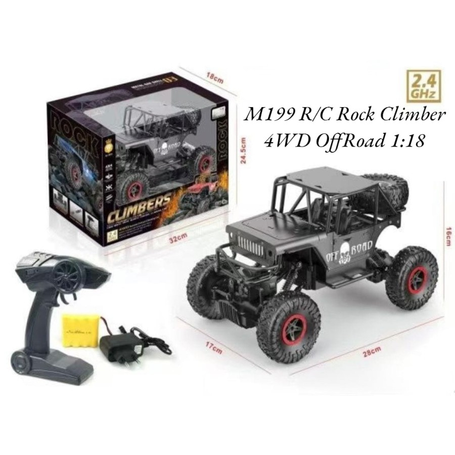 M199 Mainan Mobil 4WD Rock Climber Crawler Offroad Remote Control 1:18