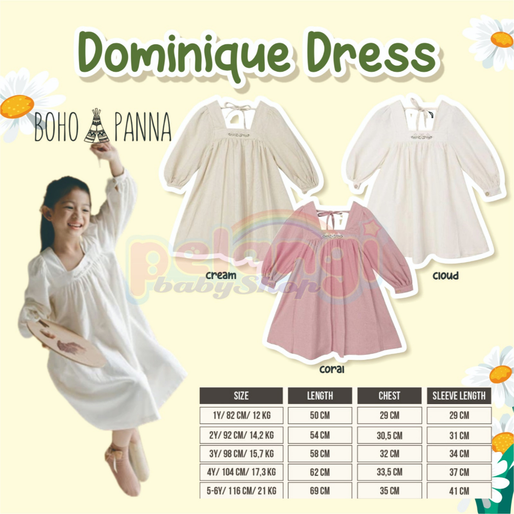 BOHOPANNA | BOHO | BOHO PANNA DOMINIQUE DRESS | DRESS ANAK PEREMPUAN | DRESS BOHOPANNA