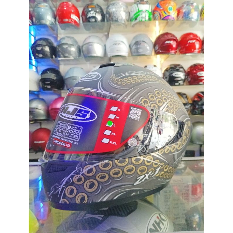 HELM NJS ZX-1 MOTIF KRAKEN BLACK DOFF NJS FULL FACE MOTIF