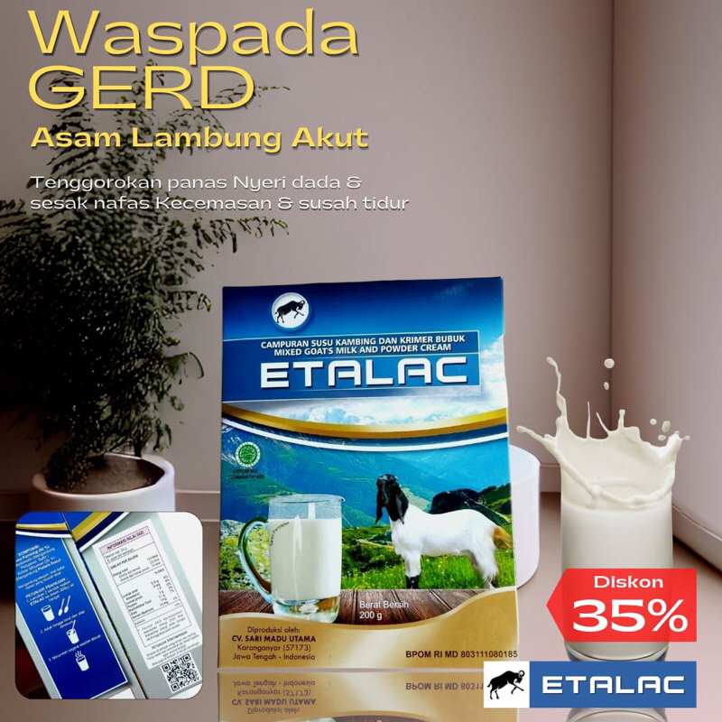 

ETALAC SUSU KAMBING ETAWA SUSU MURNI TANPA GULA SEDIKIT CREAMER 4BOX @200gr