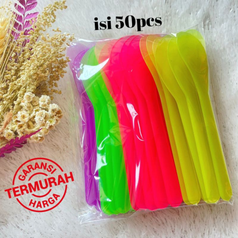 [100 pcs] Spatula Masker Besar Sendok Masker Plastik Warna Sendok Aduk Cream Krim