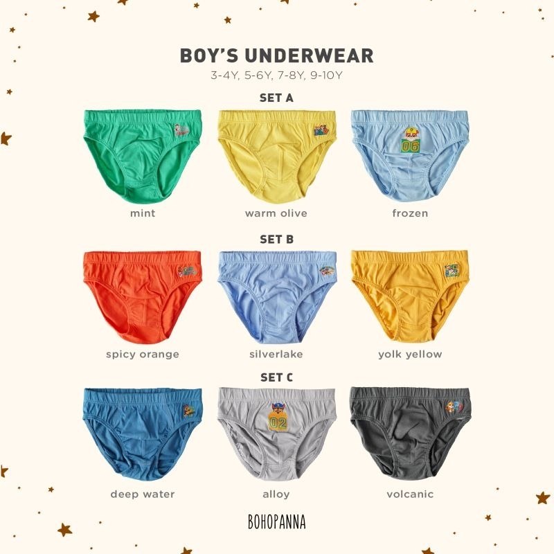 BOHOPANNA - GIRLS UNDERWEAR BOHOPANNA - BOYS UNDERWEAR BOHOPANNA - CELANA DALAM ANAK BOHOPANNA