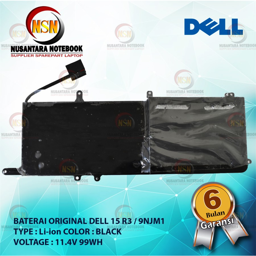 Baterai Laptop ORI Dell Alienware 15 R3 17 9NJM1 11.4V 99Wh