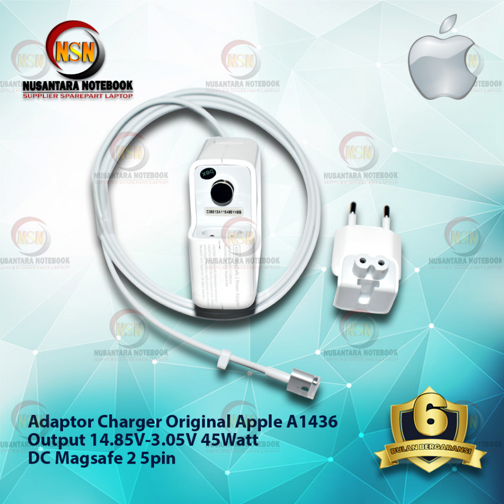 Adaptor Charger Apple A1436 White Box 14.85V 3.05V 45Watt 5pin