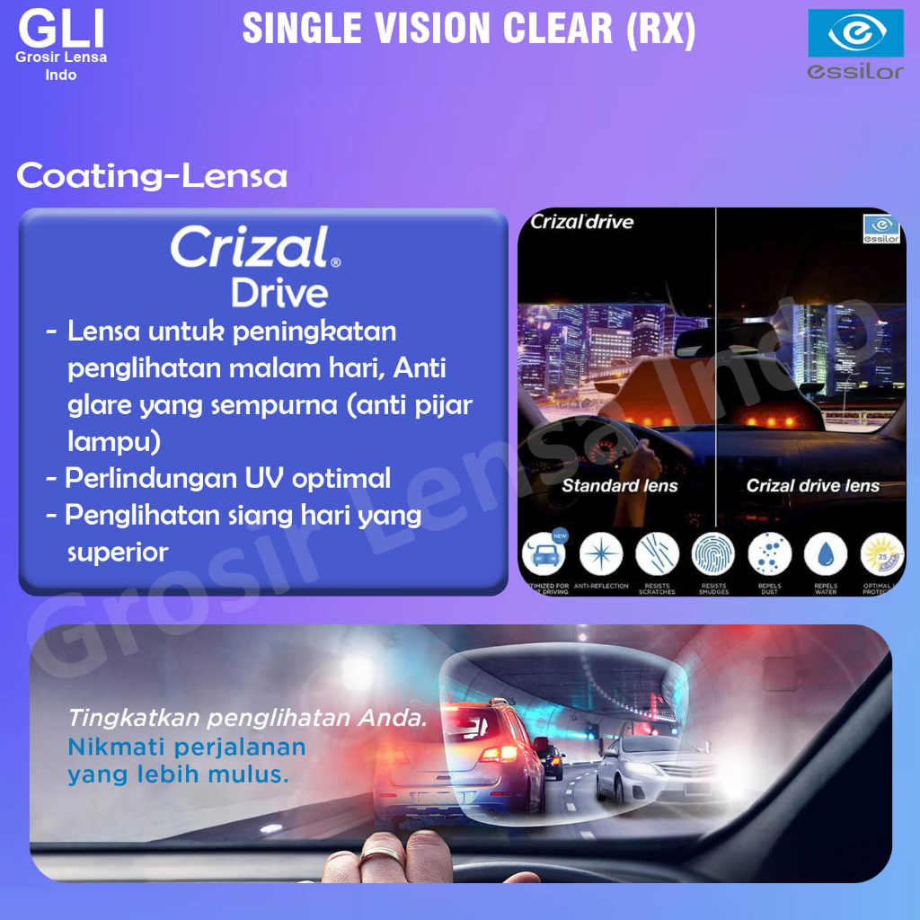 Lensa SV Essilor crizal Drive orma 1.5