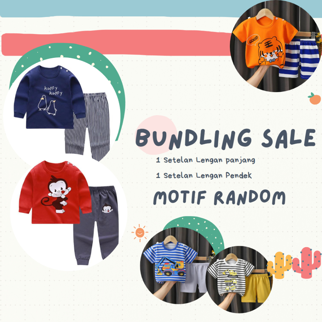FLASH SALE Paket Bundling super murah 1 setelan panjang dan setelan pendek