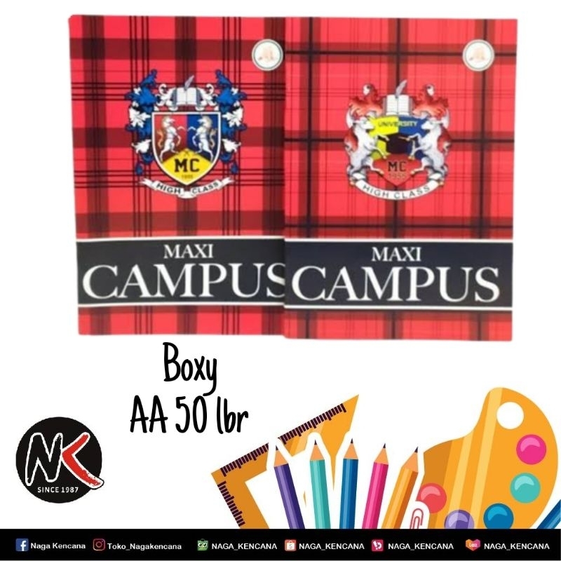 

Buku Tulis AA Boxy Maxi Maxy Campus 50 lbr