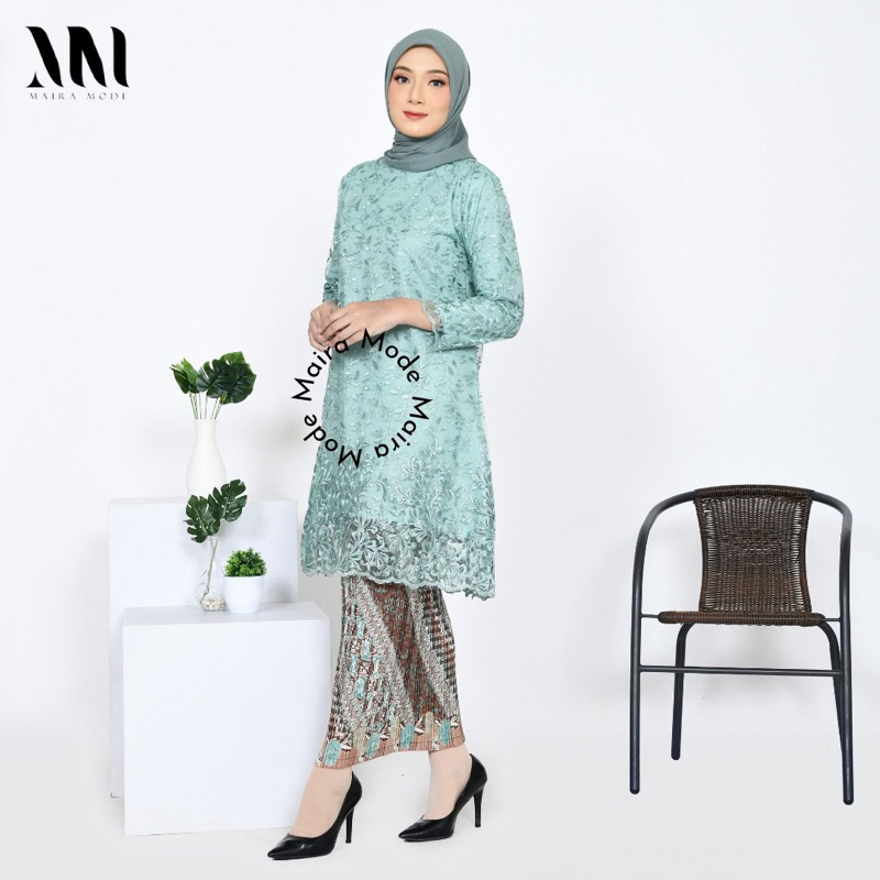 Permata Olshop / Kebaya Tunik Tulle  / Baju Kondangan / Kebaya Modern / Setelan Baju Pesta Kebaya