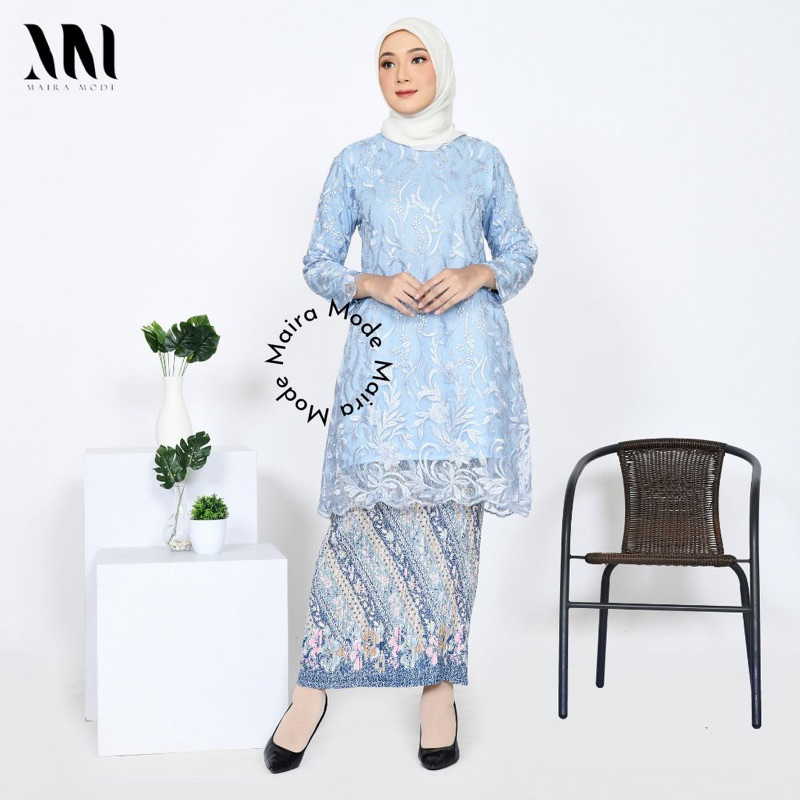 Permata Olshop / Kebaya Tunik Tulle  / Baju Kondangan / Kebaya Modern / Setelan Baju Pesta Kebaya