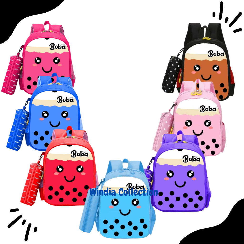 WD Indonesia Ransel Boba Imut Viral Kekinian Model Terbaru Backpack Anak Sekolah Remaja Sd SMP SMA Korean Style Real pict Tangan Pertama Murah Nampol Promo Gratis Ongkir