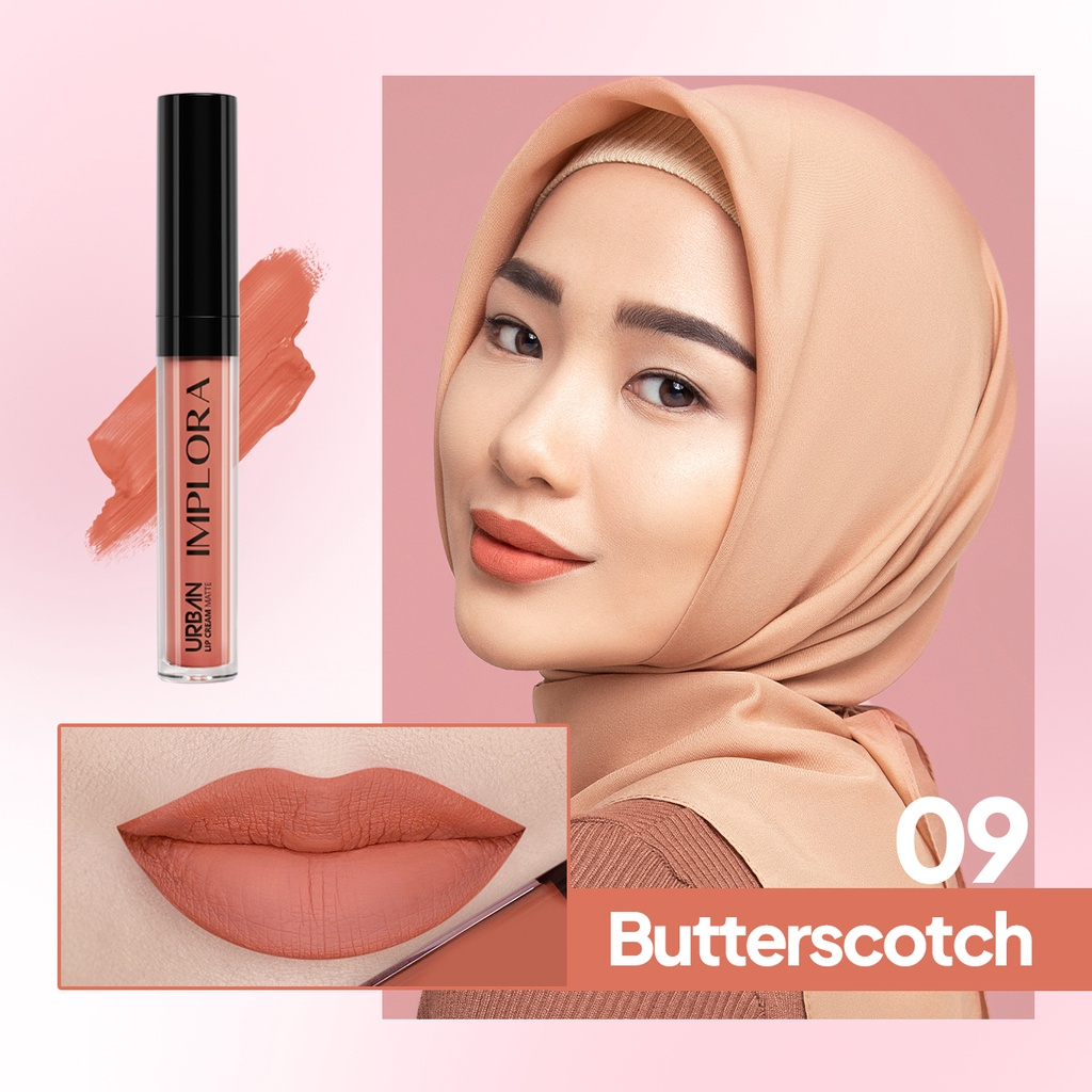 Implora Urban Lipcream Matte Butterscotch | Implora Lip Cream Lipstick Dengan Vitamin E