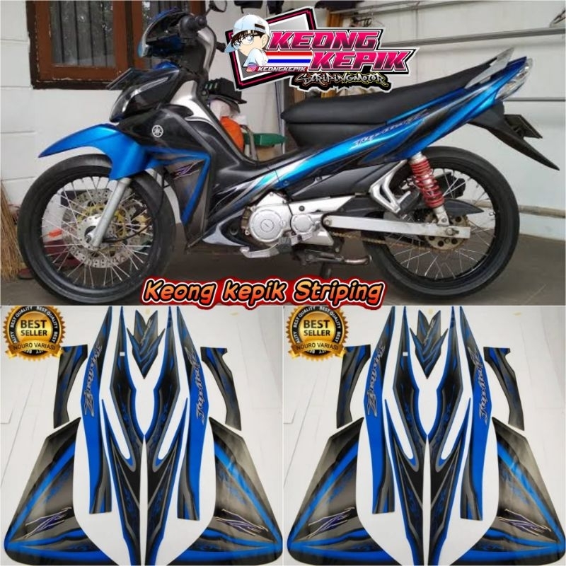 (BISA COD) STRIPING STIKER LIS BODY MOTOR YAMAHA JUPITER Z1 2010 STANDAR ORI BIRU