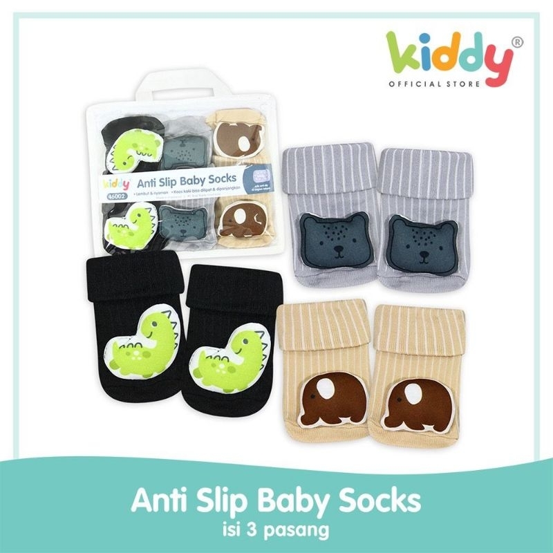 Kiddy anti slip baby sock isi 3 pasang KD4602 - kaos kaki bayi