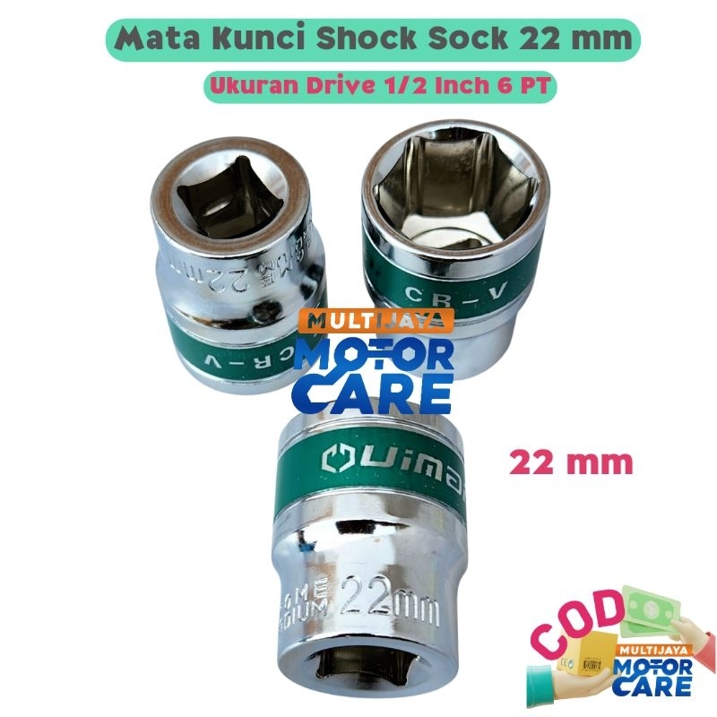 Mata Kunci Shock 1/2 Inch 6 PT Ukuran 12 14 17 19 22 24 mm