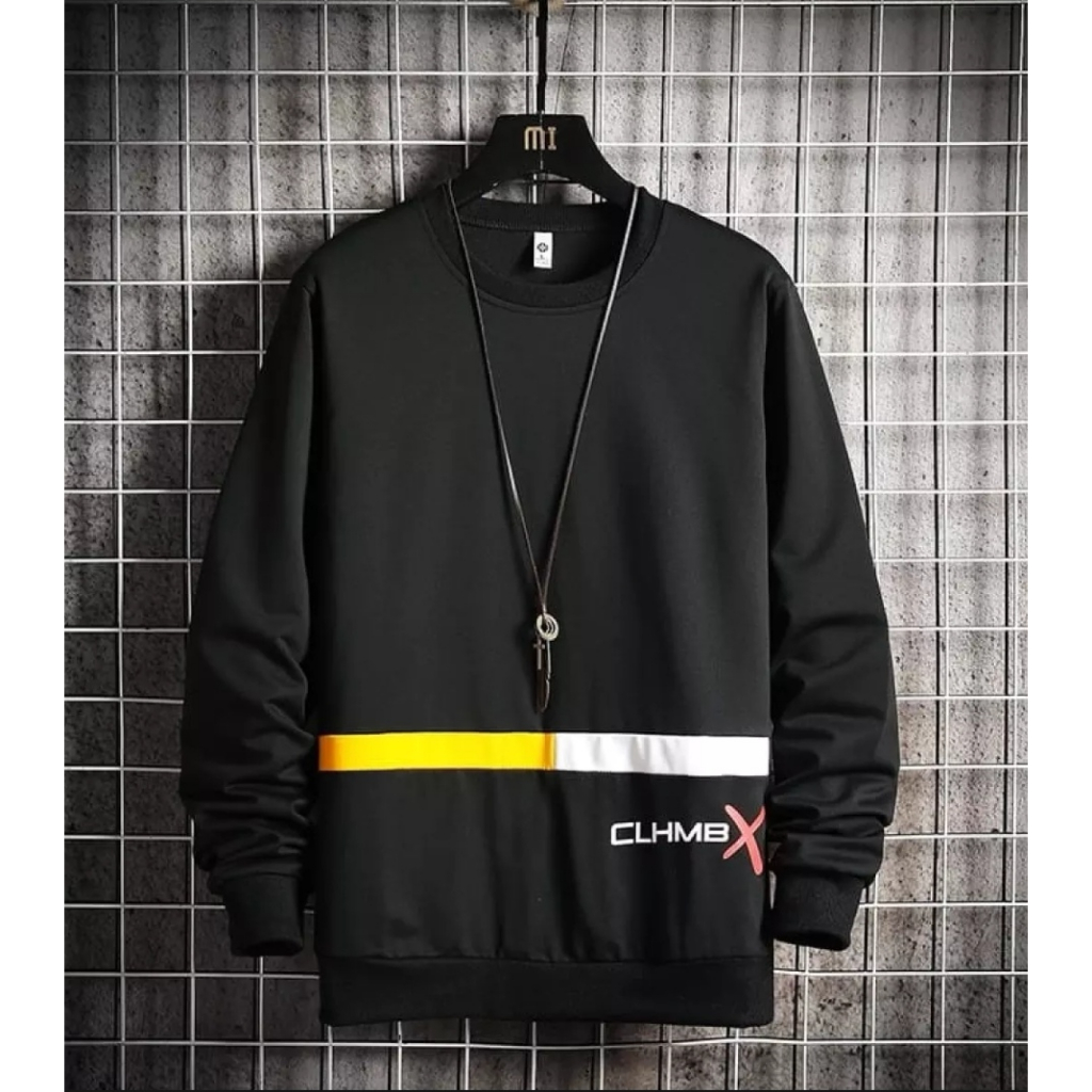 Promo Sweater Keren Kaos Pria Distro CLHMBX Sweatshirt Crewneck Cowok Trendy Sweter Remaja Dewasa