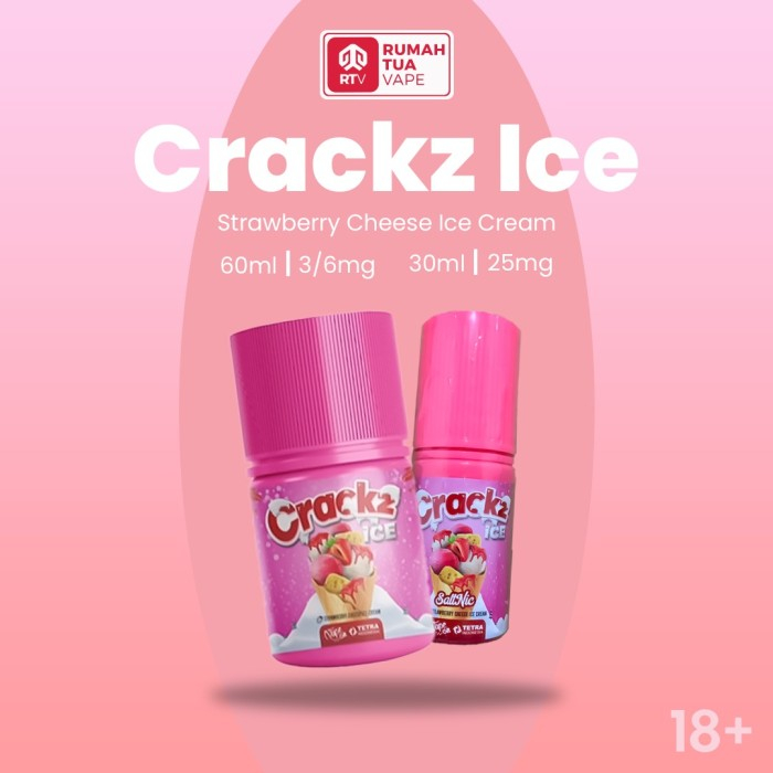 CRACKZ ICE V1 60ML STRAWBERRY CHEESE ICE CREAM