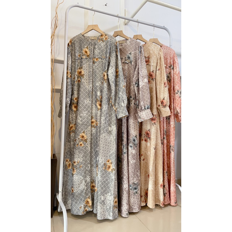 Dress exclusive athaya floral / gamis ekslusif