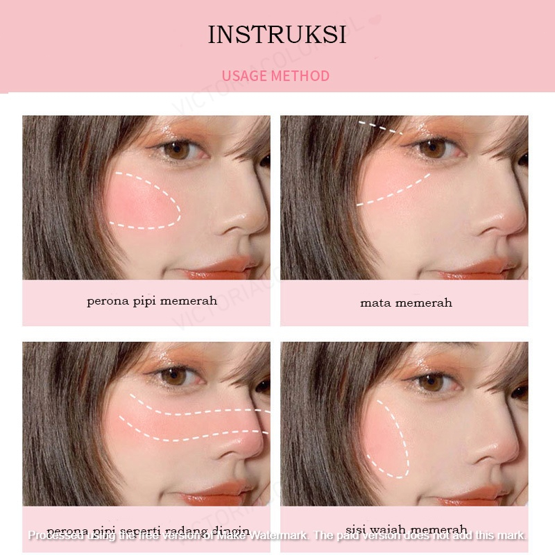 LAMEILA~Blush On Palette / Perona Pipi Tahan Lama 10 Warna