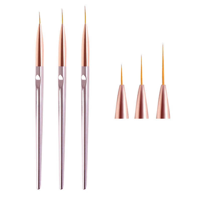 3 Pcs Kuas Kuku Nail Art/ Nail Art Liner Brush / Garis Bahan Akrilik Untuk Nail Art / Manicure DIY