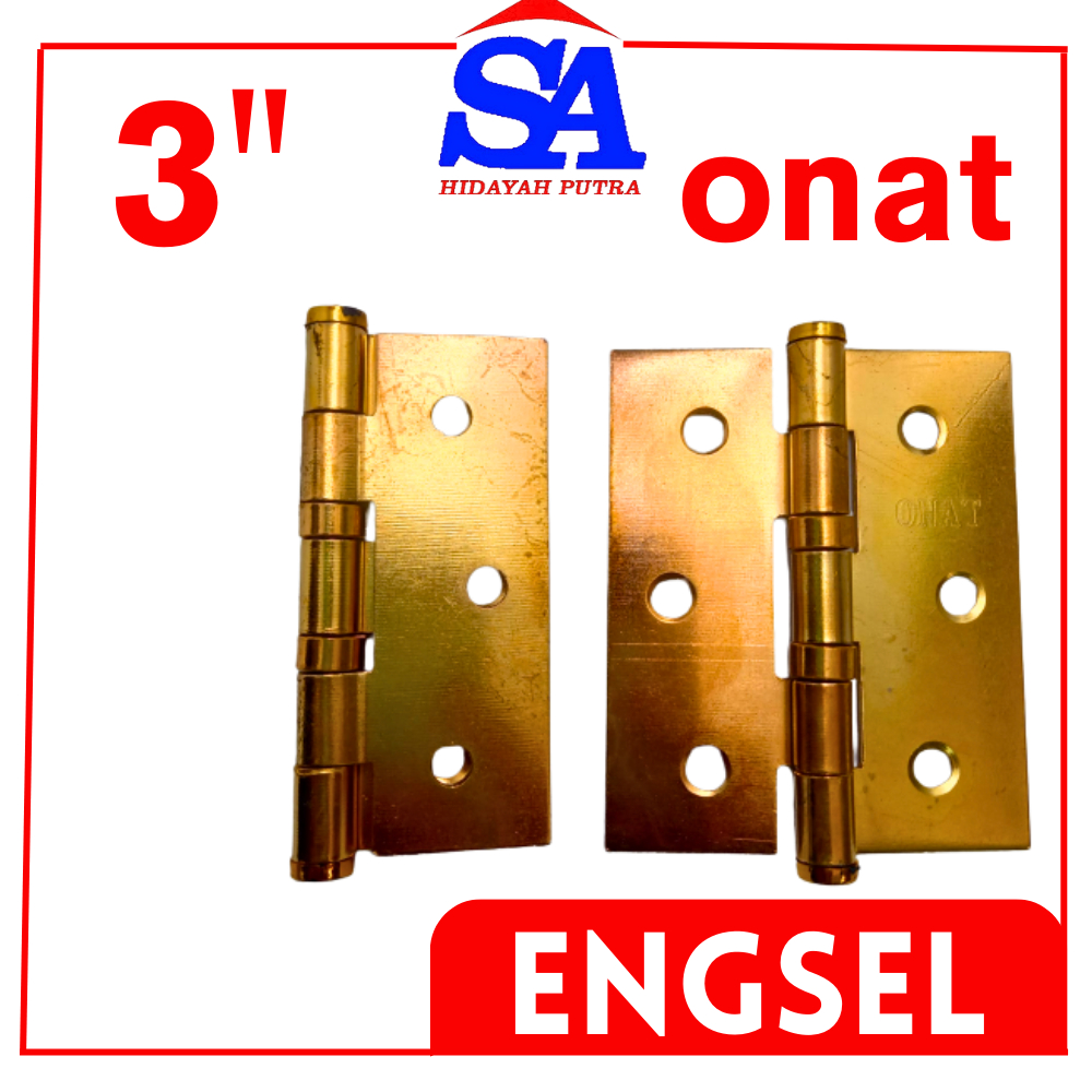 ENGSEL BRASS ONAT 3IN KUNING / ENGSEL PINTU TEBAL / ENGSEL JENDELA