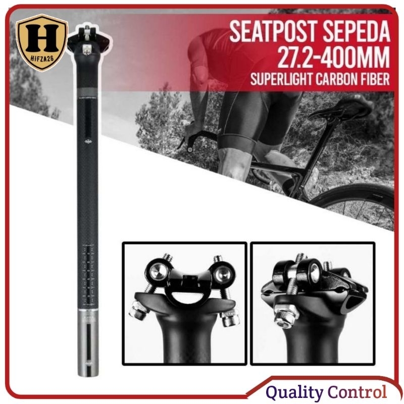WACAKO Seatpost Sepeda Carbon Fiber Superlight Road Bike 27.2-400mm