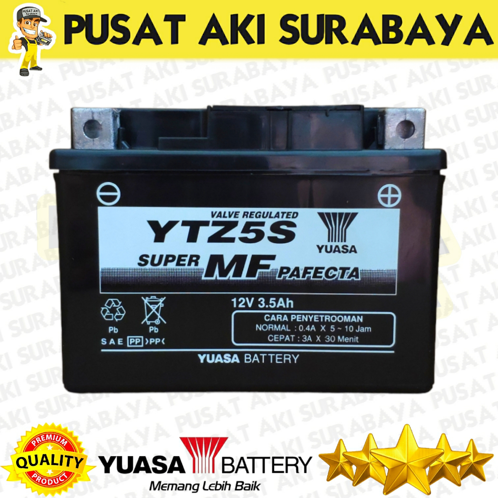 BERGARANSI ORIGINAL AKI BERKUALITAS YUASA YTZ5S MOTOR VIXION VERZA VARIO 110 SUPRA 125 KHARISMA MTZ5S YTZ4V DTZ5S GTZ5S