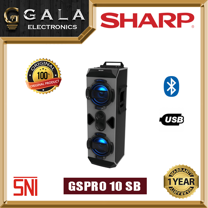 Speaker Aktif Sharp CBOX GSPRO10SB Bluetooth Radio