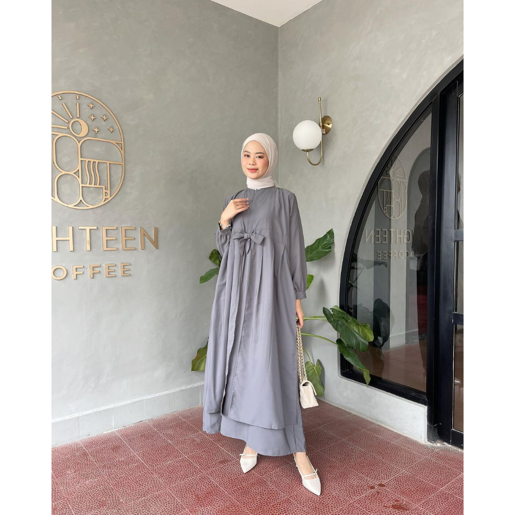 Promo Arsyana Dress Baju Dress Wanita Dewasa Dress Polos Casual Dress Kondangan Muslim Lengan Panjan