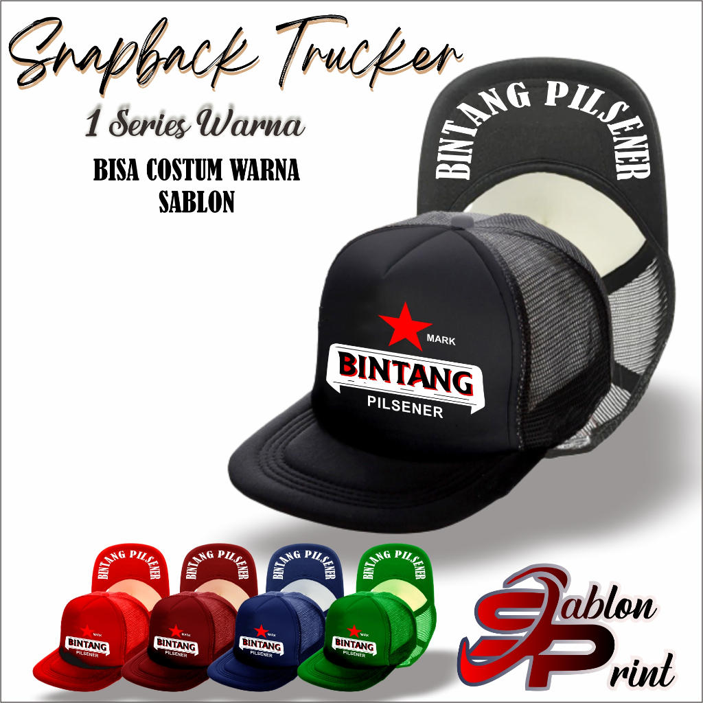 Topi logo bintang/topi casual snapback trucker premium high quality