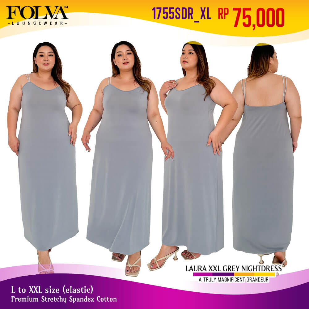 Folva Dress panjang Daster spandex baju tidur big size