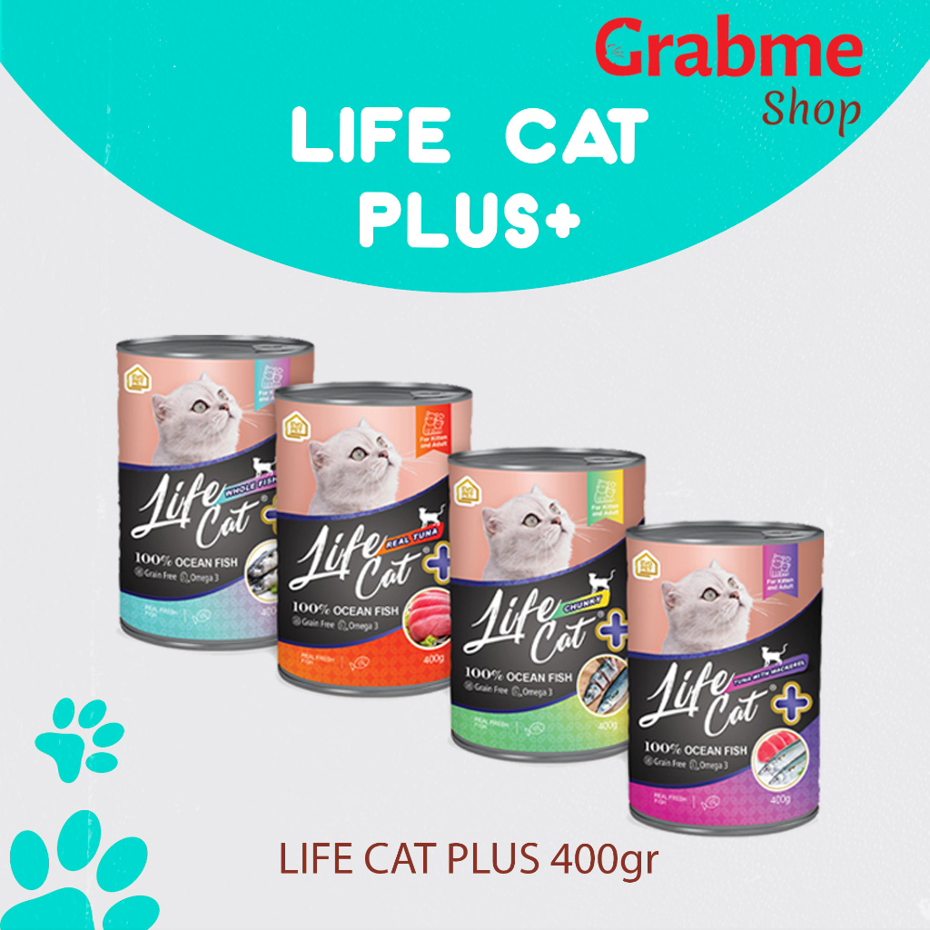 LIFE CAT PLUS 400gr Makanan kucing basah Makanan kucing kaleng termurah