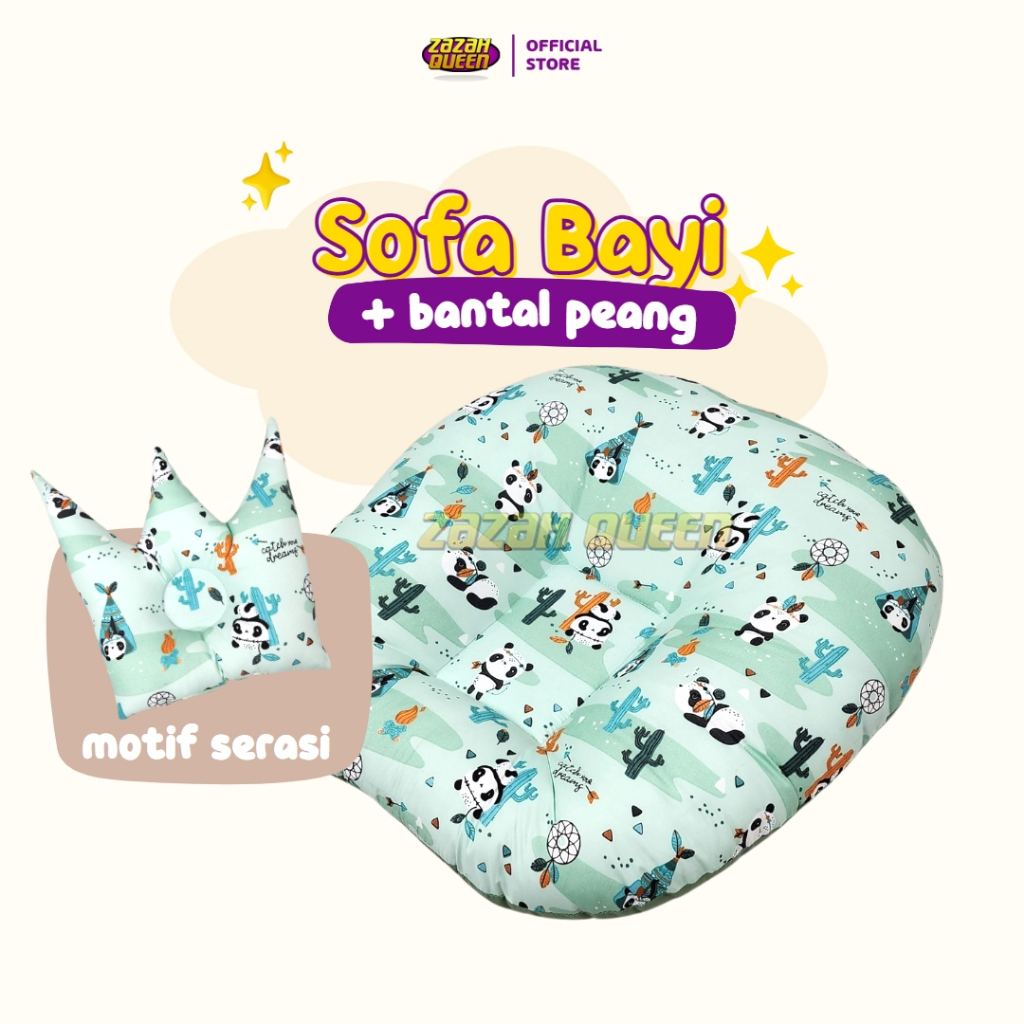 [PAKET HEMAT BISA COD] Sofa Bayi + Bantal Peyang Mahkota