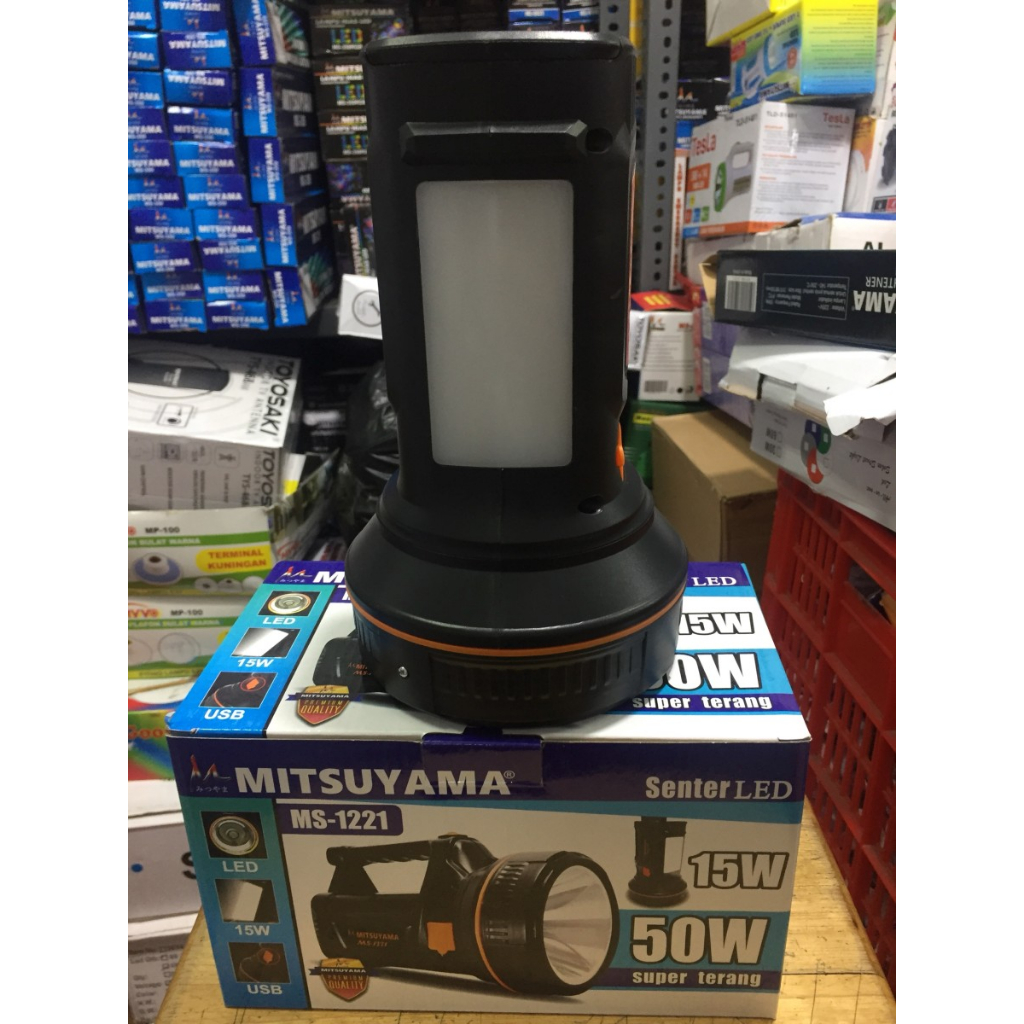 Senter Tangan Besar LED Mitsuyama MS-1221 + Lampu Emergency 50 Watt Super Terang