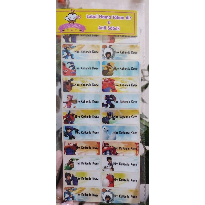 

cutelabels sticker buku tempat makan tahan air antisobek
