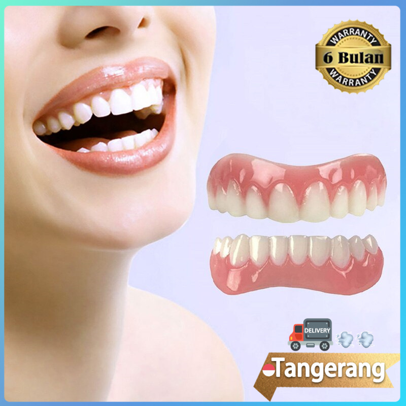 Gigi Palsu Instan Perfect Smile Veneer Gigi Tiruan Instan Silikon Atas Bawah Veneer Silikon