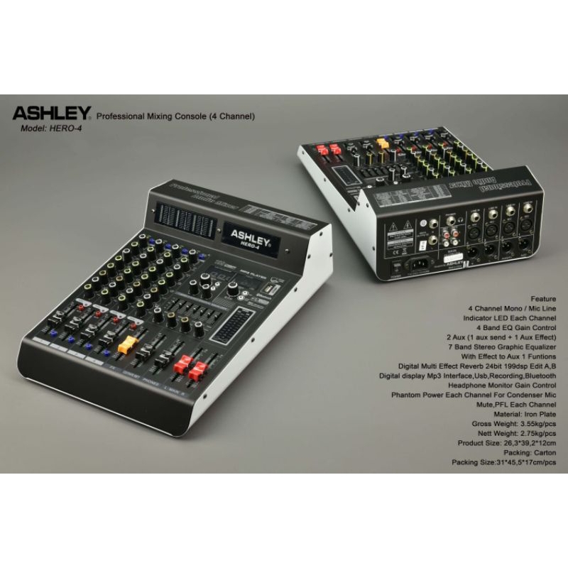 mixer Ashley Hero 4 Hero4 mixer audio Ashley Asli