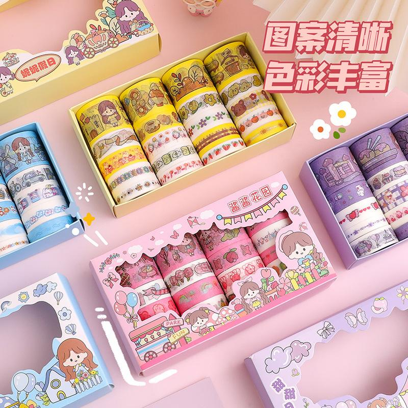 

[randomstuff] Sticker Roll Box Set Motif Unik Lucu Cartoon Colorful Unik Roll Tape Scrapbook DIY Stationary Kit Sticker Book Journal Decoration Selotip Washi Tape Kartun Jepang Dekorasi DIY Stiker Gulung Isi 20 Korean Style