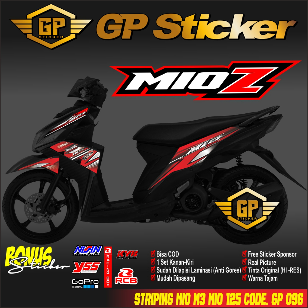 List Stiker Striping Variasi Mio M3/Mio 125/Mio Z - Stiker Mio M3 - Stiker Mio 125 - Mio Z GP 096