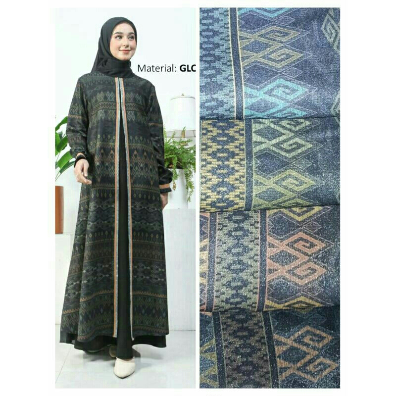 Gamis cantik motif etnik ori by hagia sofia maxi dress cewe Bahan glorin hikmat size m l XL xxl new