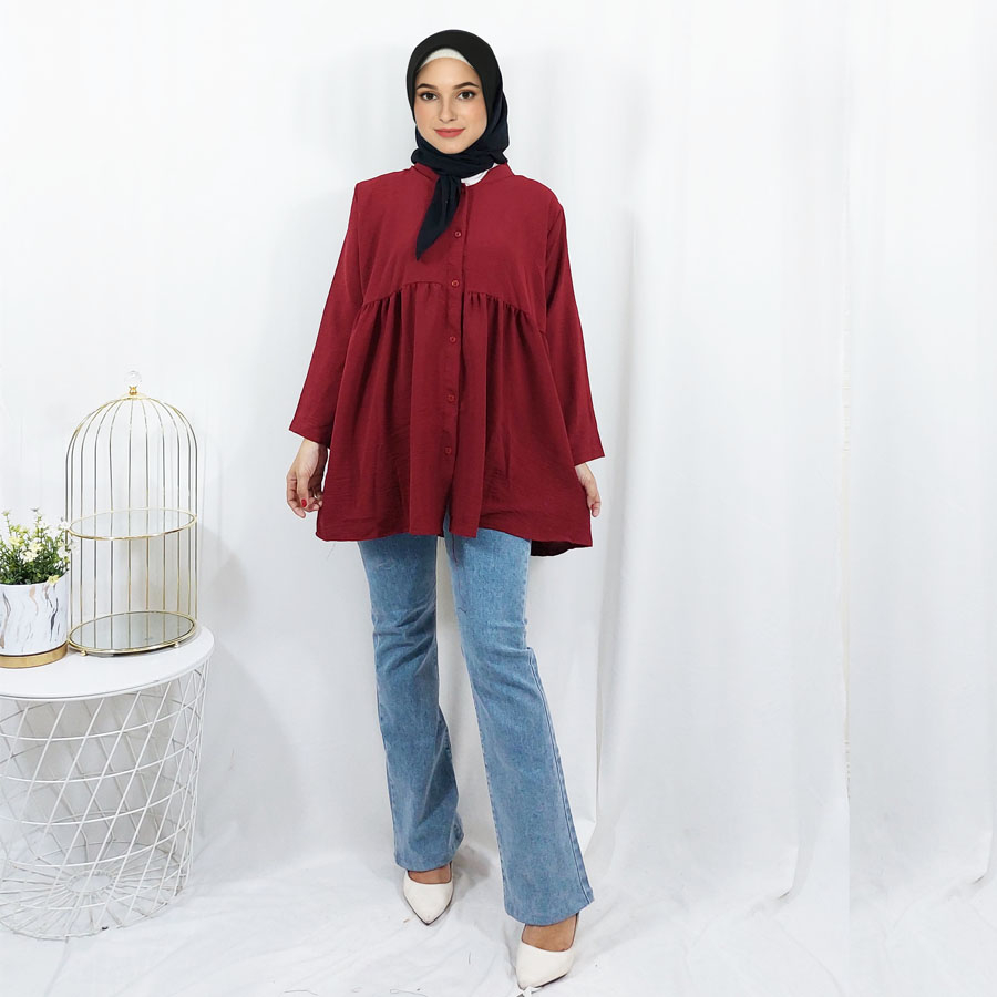 DELIA JUMBO OVERSIZE TUNIK BLOUSE MATT CRINGKLE KATUN PREMIUM AIRFLOW GL FASHION