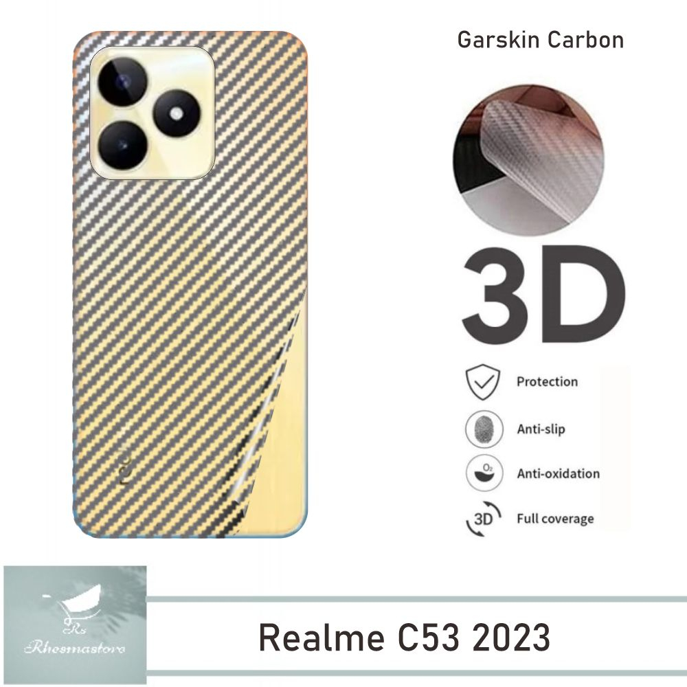 Promo Garskin Realme C53 2023 Terbaru Skin Clear Carbon Hydrogel Back Cover