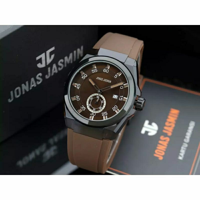 PROMO BOMBASTIS! Jam Tangan Jonas Jasmin 5319 Original Pria Rubber Chrono Kasual Garansi