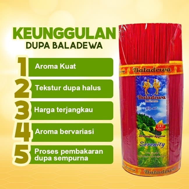 Dupa/ Hio Wangi Harum Baladewa 39 cm 5 Kg 1.4 mm Serenity merah