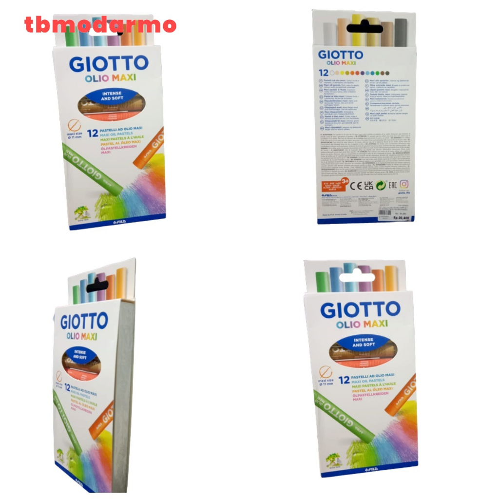 Tbmo Giotto Oil Pastel 11MM 12 Colour Box New Packing Bantex 293400