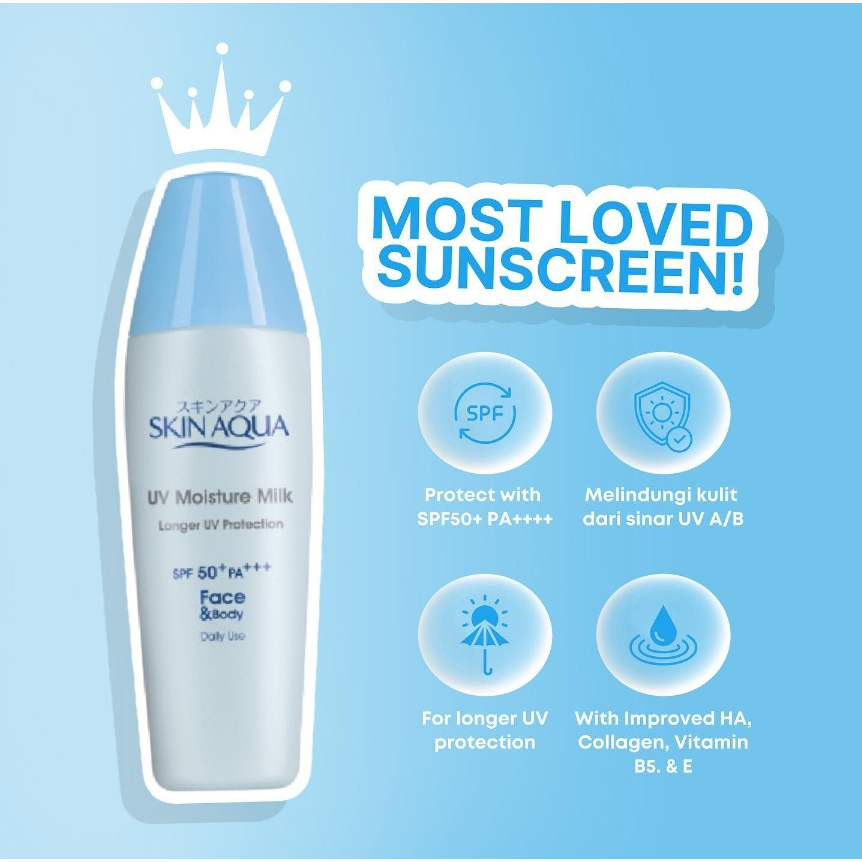 [BPOM] Skin Aqua UV Moisture Milk SPF50 40gr (Biru) / Skin Aqua SunScreen / Sun Block / MY MOM